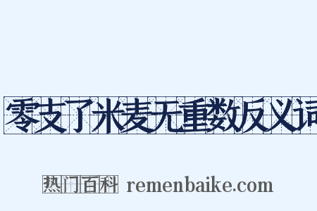 零支了米麦无重数反义词是什么意思的图片